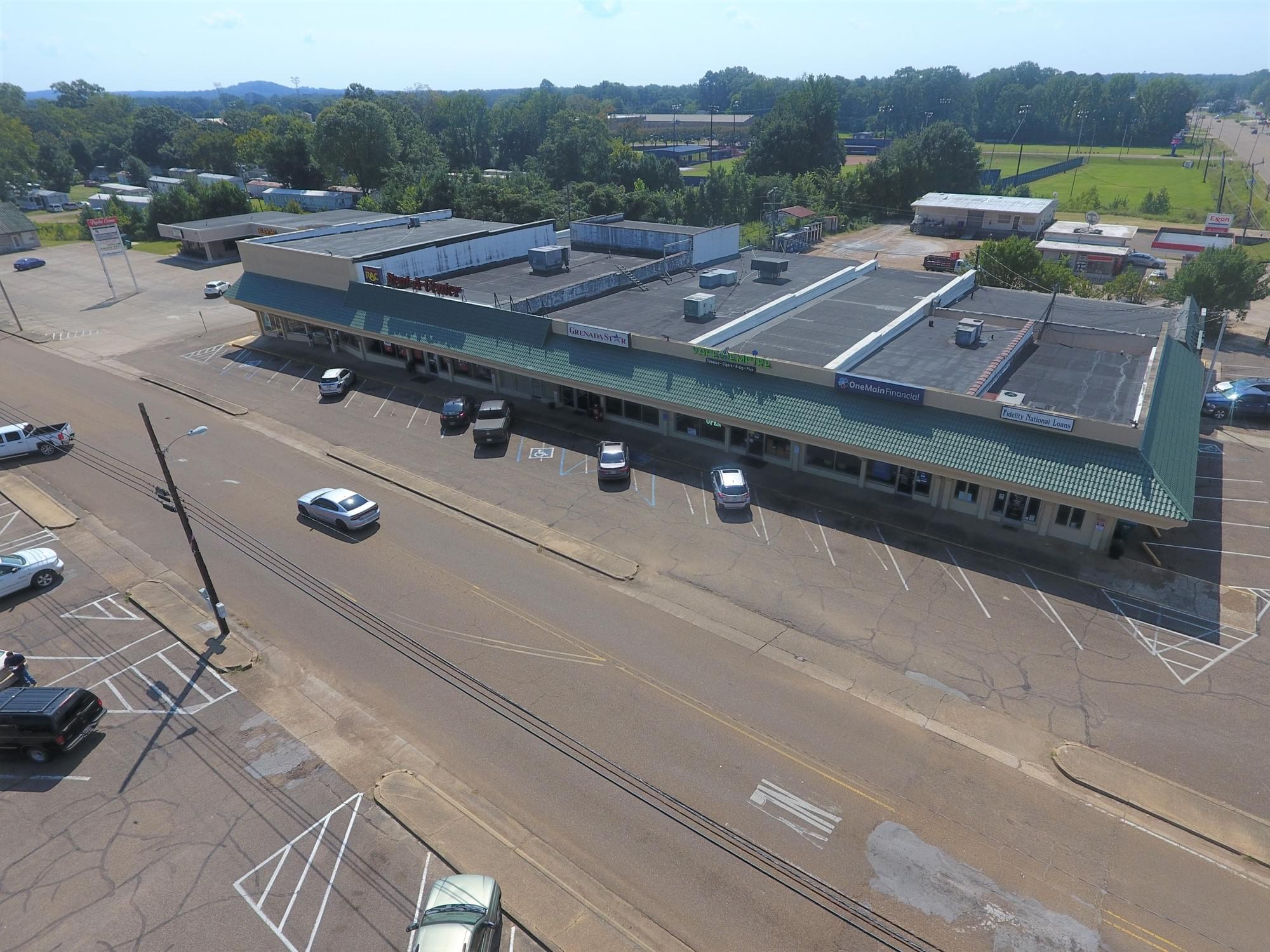 Aerial view of the Commerce Street shopping center